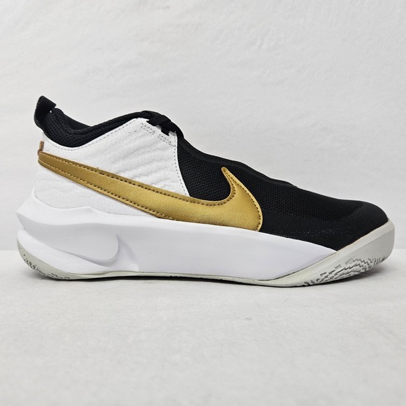 Nike Youth Team Hustle D 10 Basketball Shoes CW6735-002 Black Gold White Sz 6.5Y - Picture 11 of 11